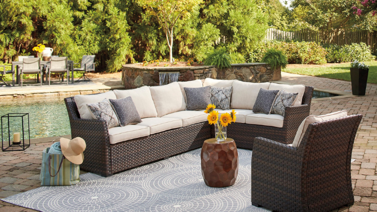 Ashley Easy Isle Outdoor Sectional & Chair Set: Transform Your Patio Into a Luxury Retreat