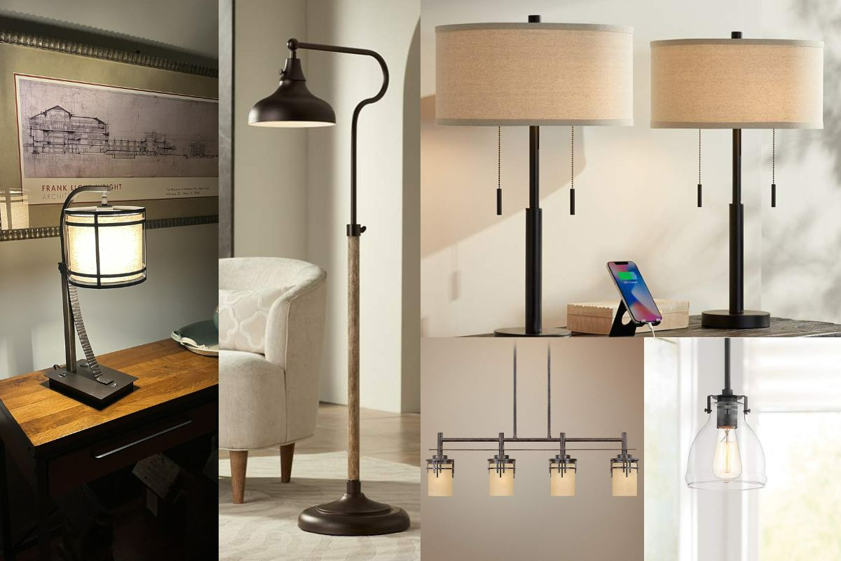 Lamps Plus Soft Industrial Lighting: Floor Lamps, Pendants & More