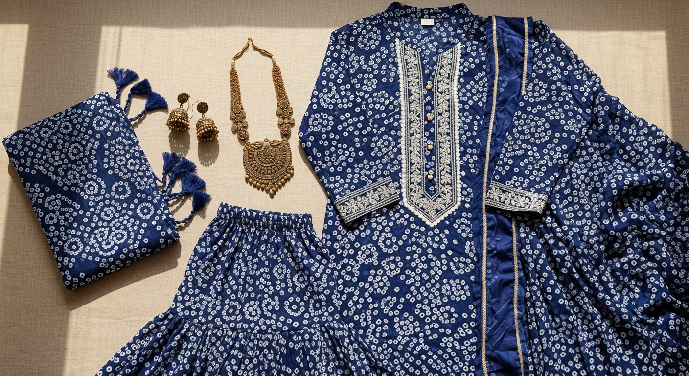 Kalini Bandhani Printed Kurta Sharara Dupatta Set: Complete Guide to Authentic Ethnic Wear
