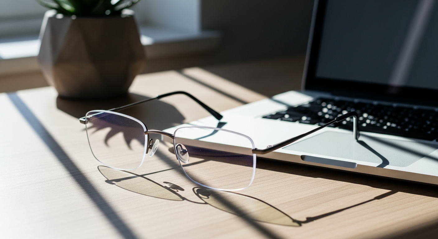 Sylus Metal Rectangle Rimless Blue Light Prescription Glasses: Minimalist Solution for Screen Time Eye Strain 2026