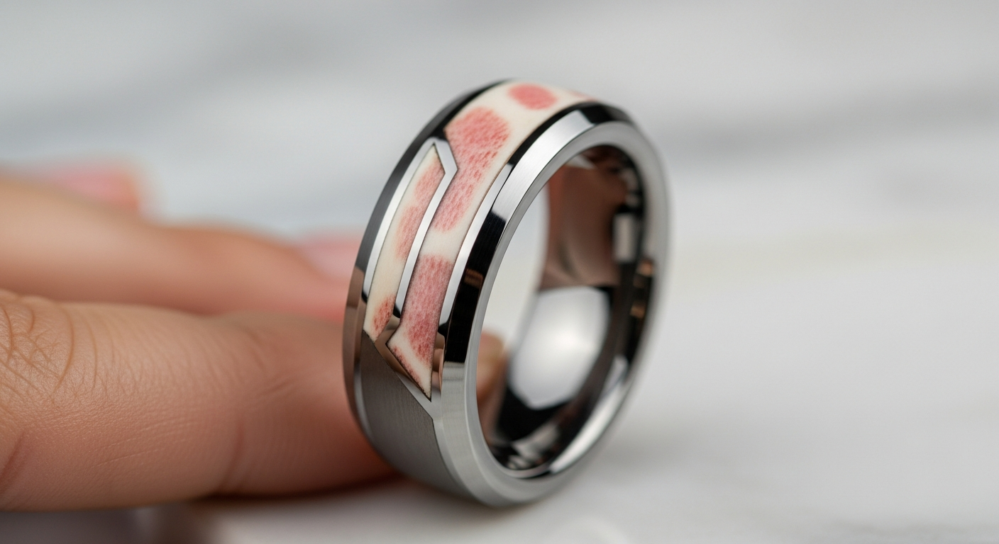 The Ultimate Guide to the ARCHEAN Pink Dinosaur Bone Inlaid Tungsten Carbide Ring